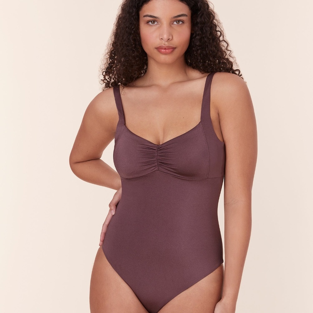 Andie The Nadi One Piece - Satin - Licorice - Long Torso Size SLICORICE / S